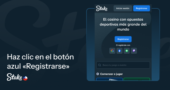 Haga clic en el botón "Registro" - Stake Chile